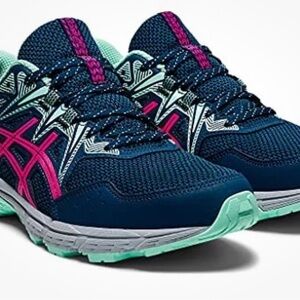 Asics Blue and Pink Sneakers with Breathable Mesh and Cushioned Soles